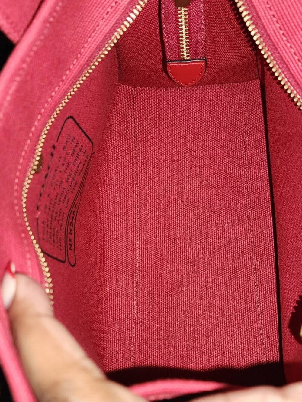 Coach Red Canvas Embroidered Tote Bag - Picture 3 of 4